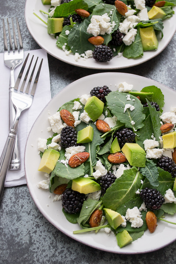 Baby Kale and Blackberry Salad