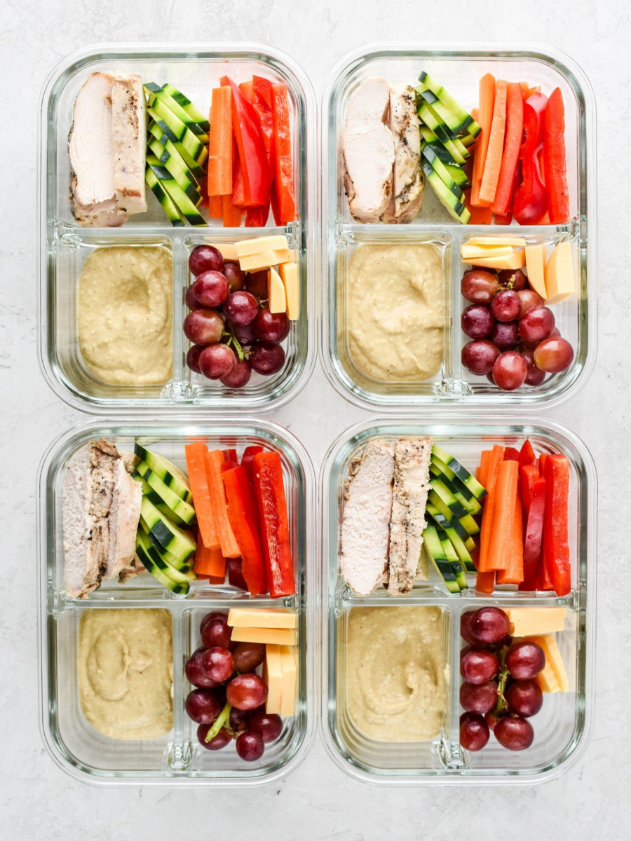 Chicken & Hummus Plate Lunch Meal Prep