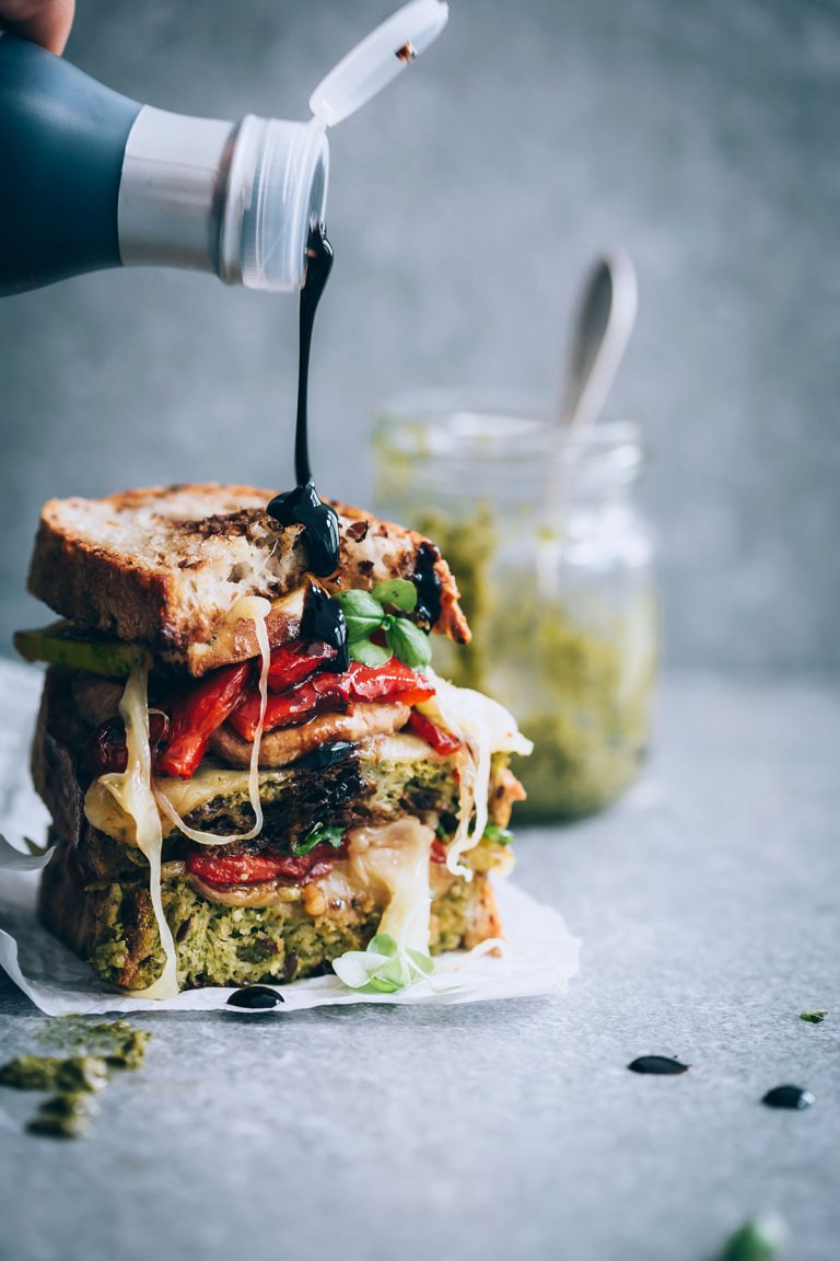 Grilled Vegetable Sandwiches with Havarti & Balsamic Drizzle