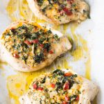 Healthy Cheesy Spinach Stuffed Chicken Breasts