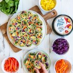 Healthy Rainbow Tortilla Pinwheels