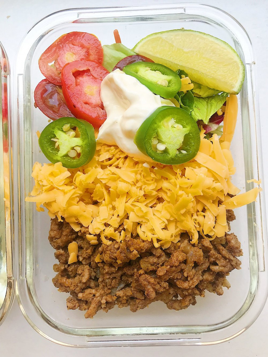 Keto Meal Prep Ground Beef Taco Salad 1