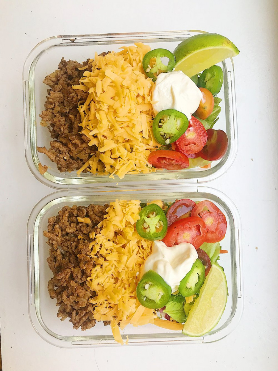 Keto Meal Prep Ground Beef Taco Salad