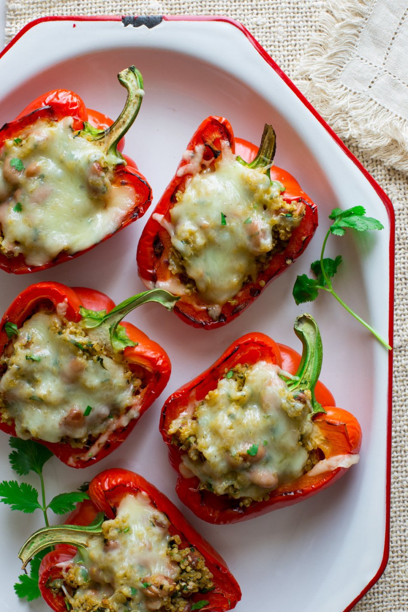 Southwestern Stuffed Peppers with Cheddar