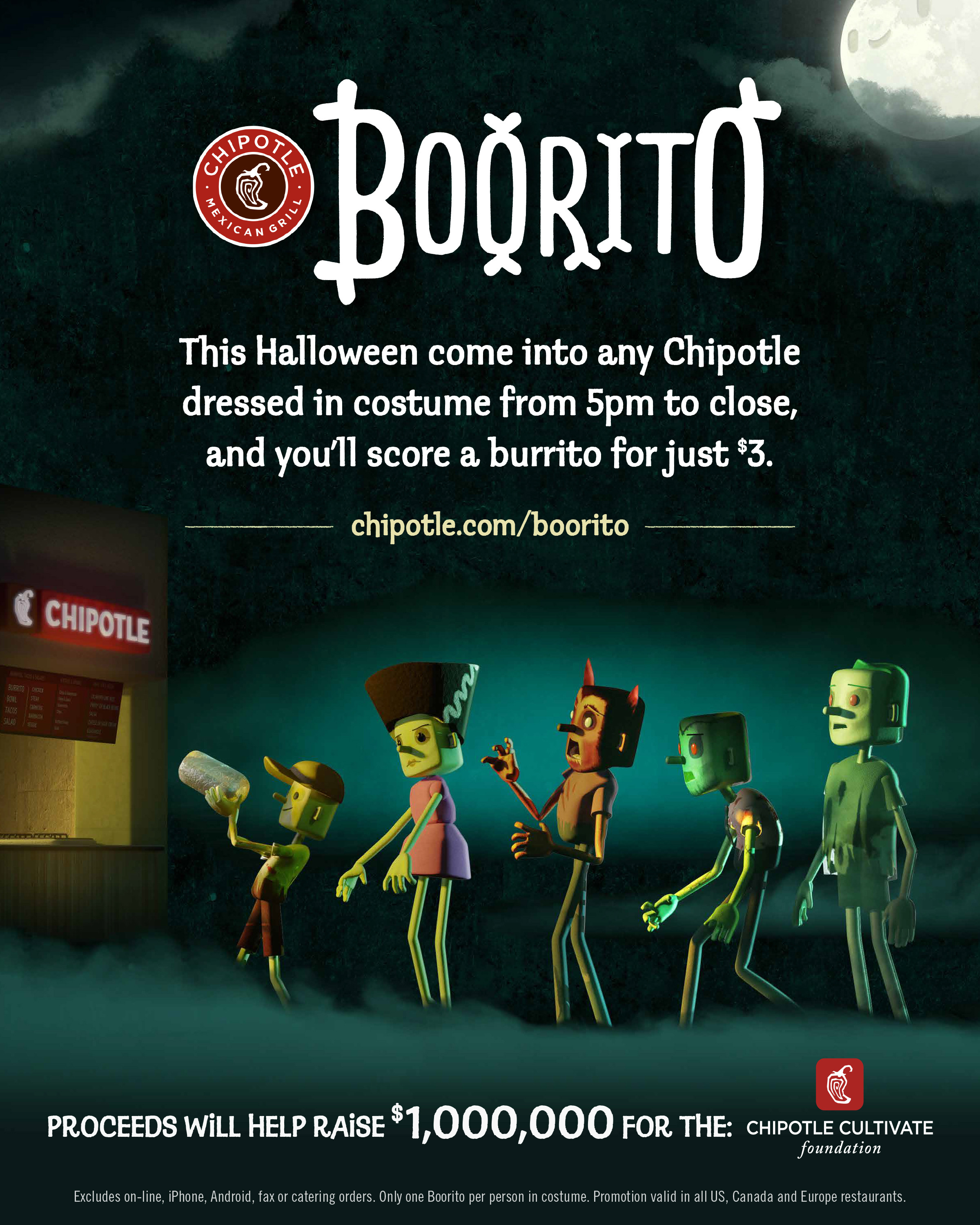 $3 Burritos At Chipotle On Halloween
 CHIPOTLE CELEBRATES HALLOWEEN WITH BOORITO Chipotle