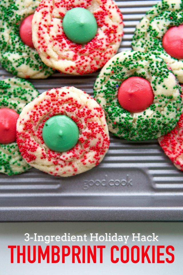 3 Ingredient Christmas Cookies
 3 Ingre nt Thumbprint Cookies Recipe