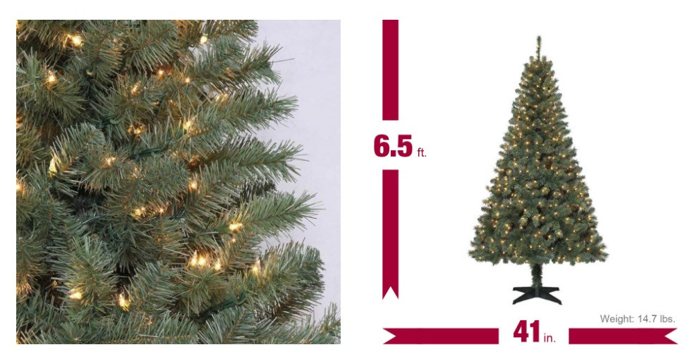 6.5 Ft. Verde Spruce Artificial Christmas Tree With 400 Clear Lights, Greens
 Freebies2Deals