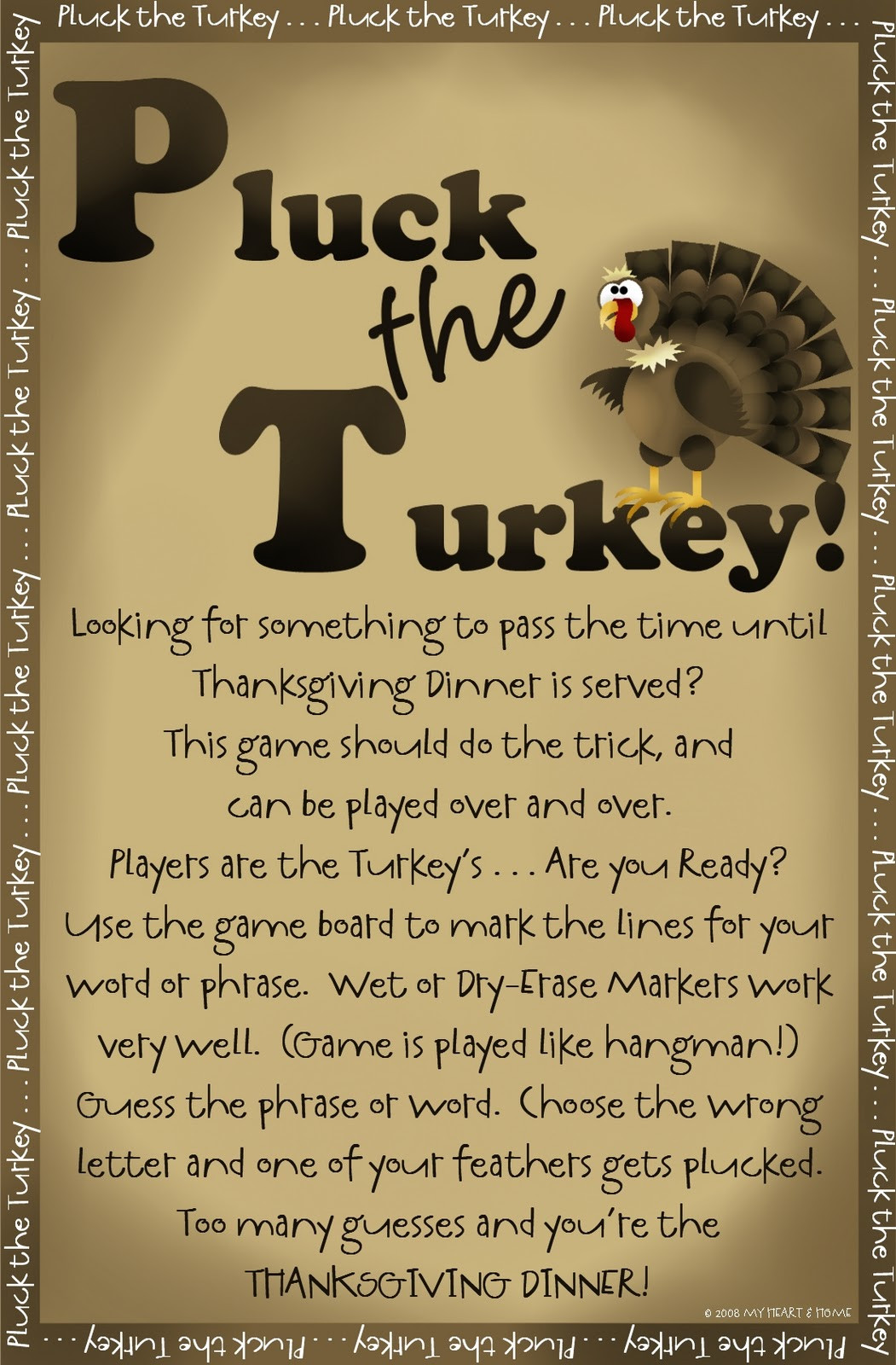 A Turkey For Thanksgiving Activities
 Prepared NOT Scared PLUCK The Turkey