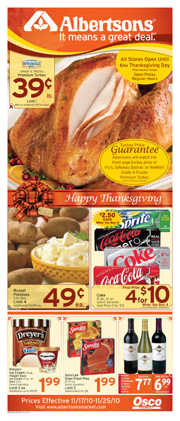 Albertsons Thanksgiving Dinner
 Alicia s Deals in AZ The Thanksgiving Grocery Ads This Week