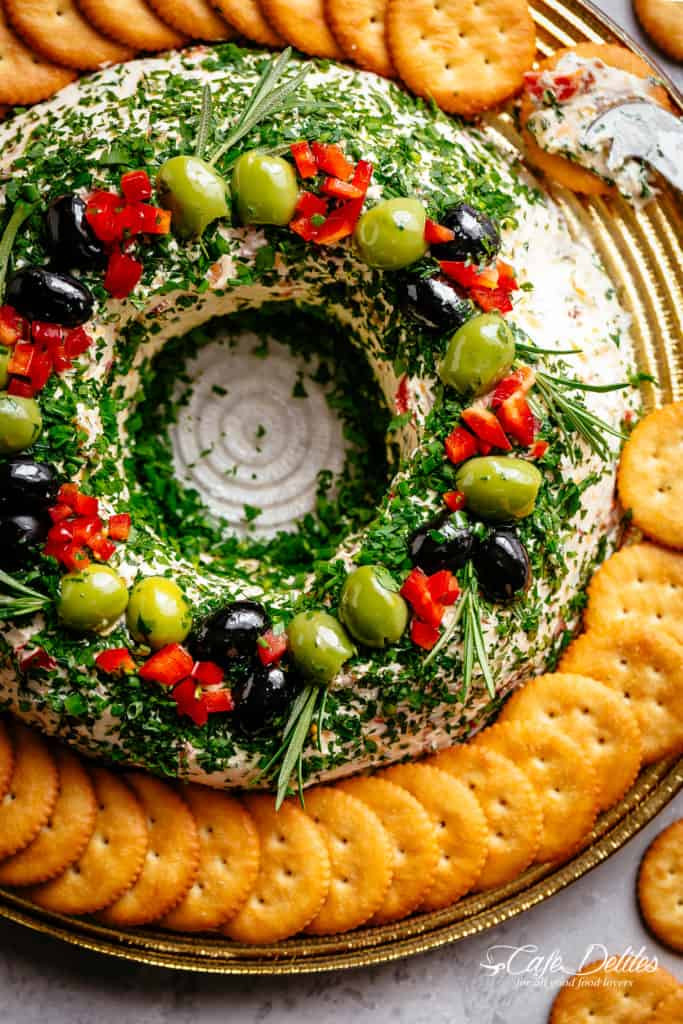 Antipasto Cheese Ball Christmas Tree
 Bacon Cheese Ball Wreath Cafe Delites