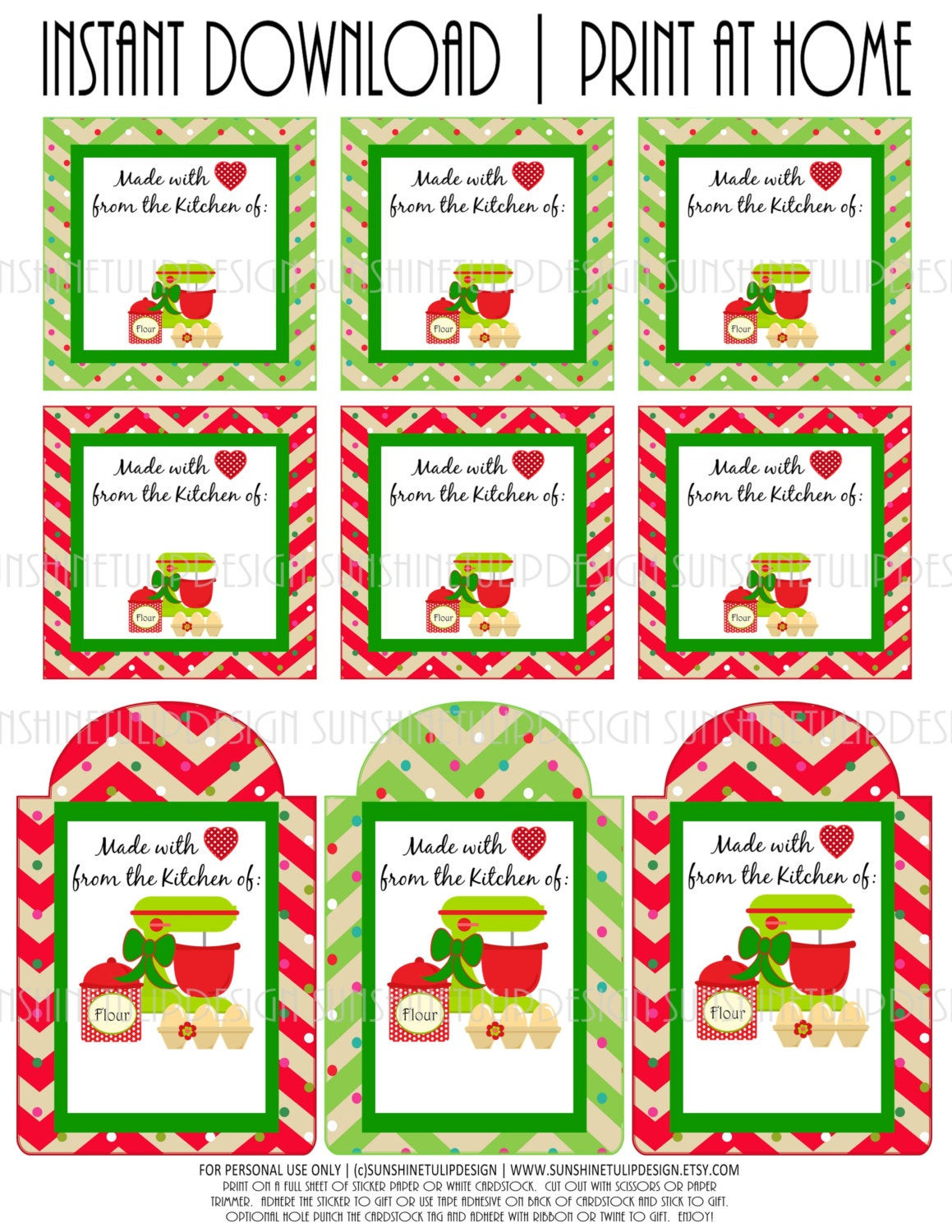 Baking Goods For Christmas Gifts
 Printable Baked Goods Christmas Gift Tags by