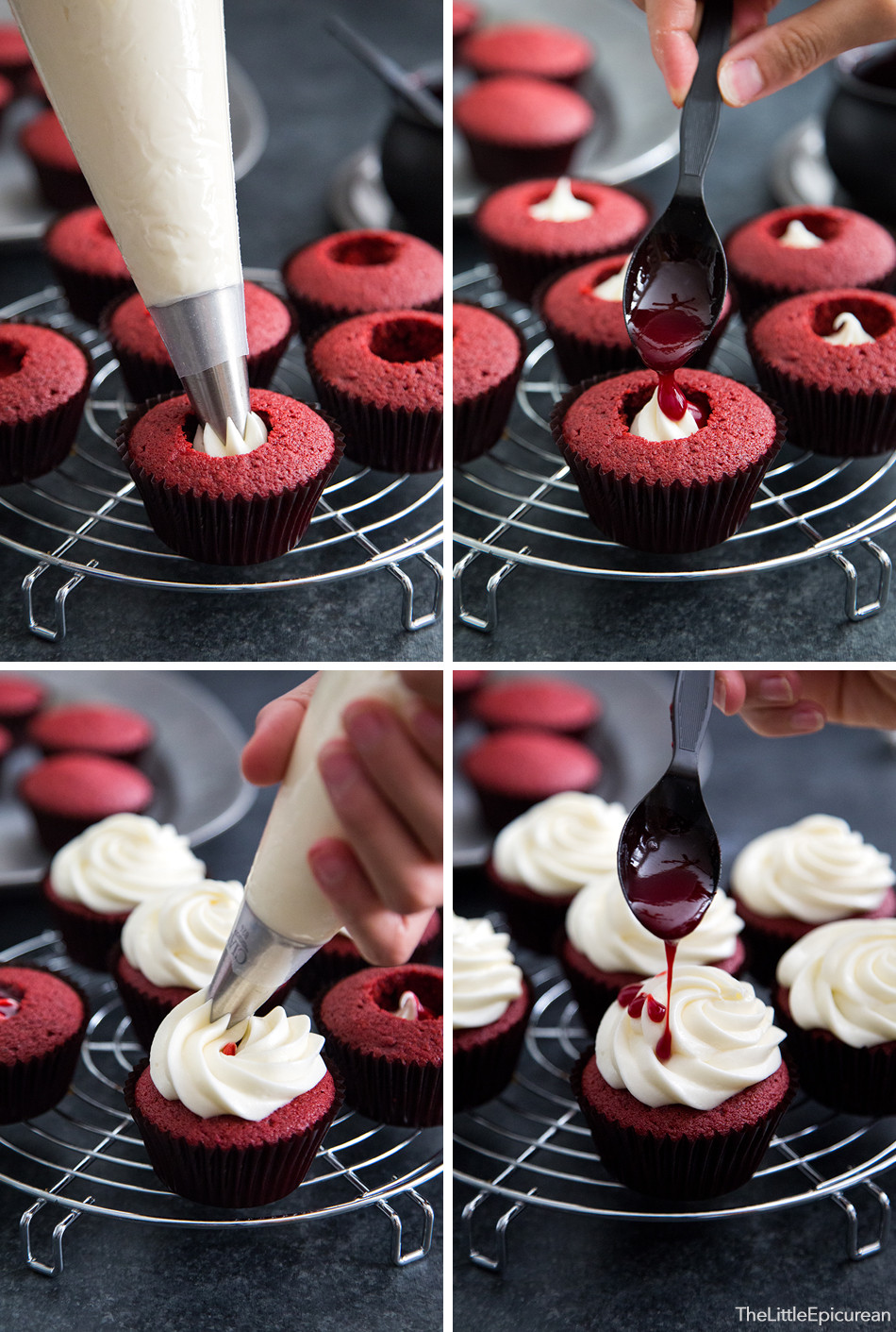 Bloody Halloween Cupcakes
 Bloody Red Velvet Cupcakes The Little Epicurean