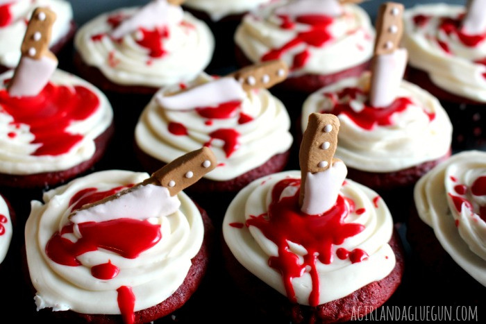 Bloody Halloween Cupcakes
 Bloody cupcakes A girl and a glue gun