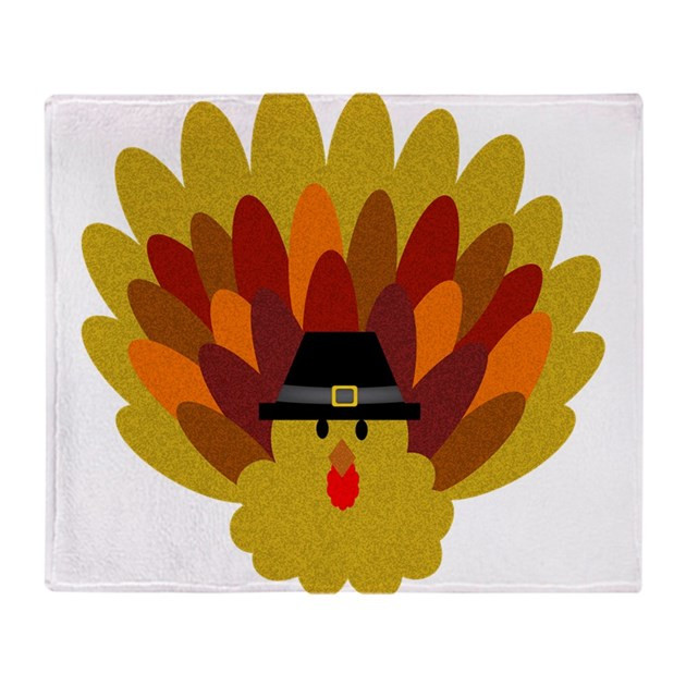 Bojangles Turkey For Thanksgiving 2019
 Happy Thanksgiving Turkey Throw Blanket by DemmaDesigns