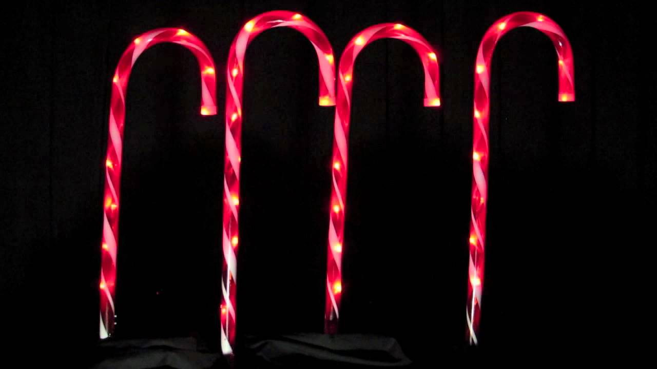 Candy Cane Christmas Lights
 Stake Lights 4 LED Candy Cane Pathway Lighting