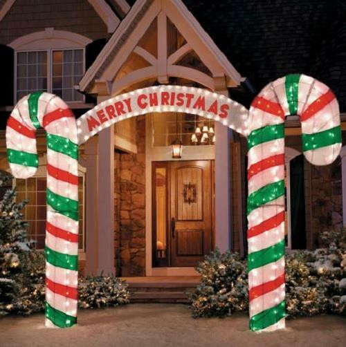 Candy Cane Christmas Lights Outdoor
 New 10" W Lighted Merry Christmas Candy Cane Archway