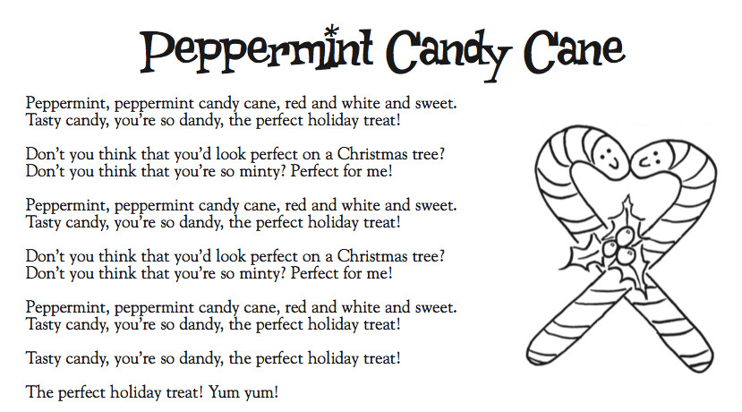 Candy Cane Christmas Song
 Cranston Music Kinder Lyrics