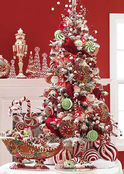 Candy Cane Christmas Tree Decorating Ideas
 Themed Christmas Trees on Pinterest