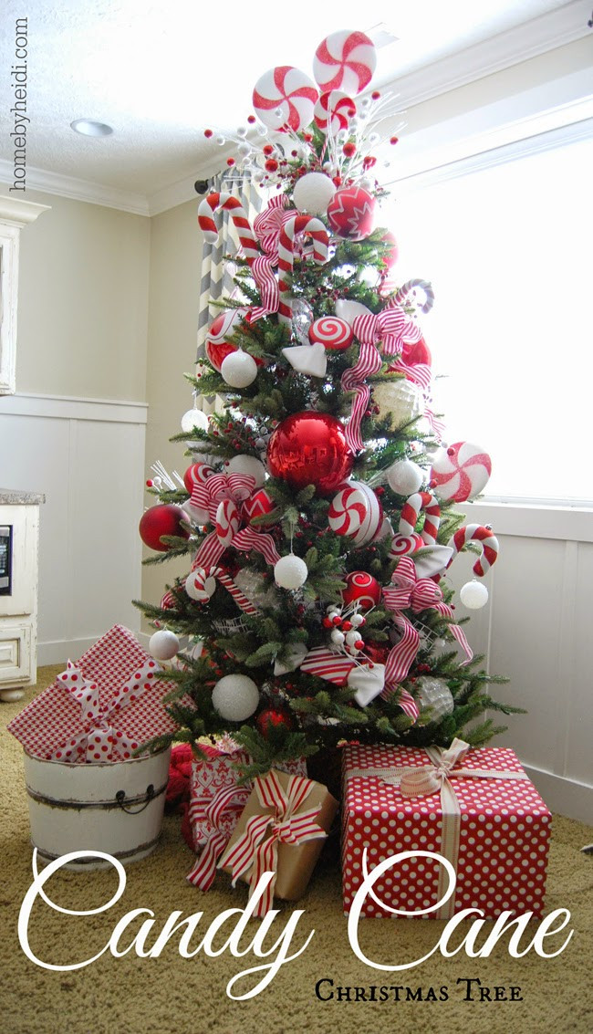 Candy Cane Christmas Tree Decorating Ideas
 Home By Heidi Candy Cane Christmas Tree