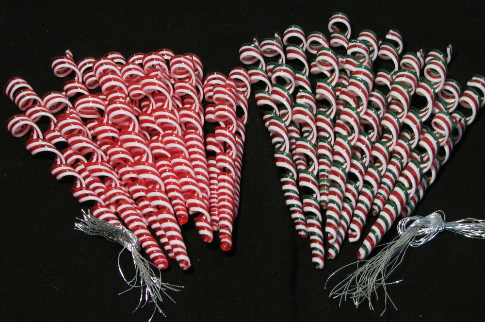 Candy Cane Christmas Tree Ornaments
 Lot 24 Corkscrew Spiral Peppermint CANDY CANE Tree