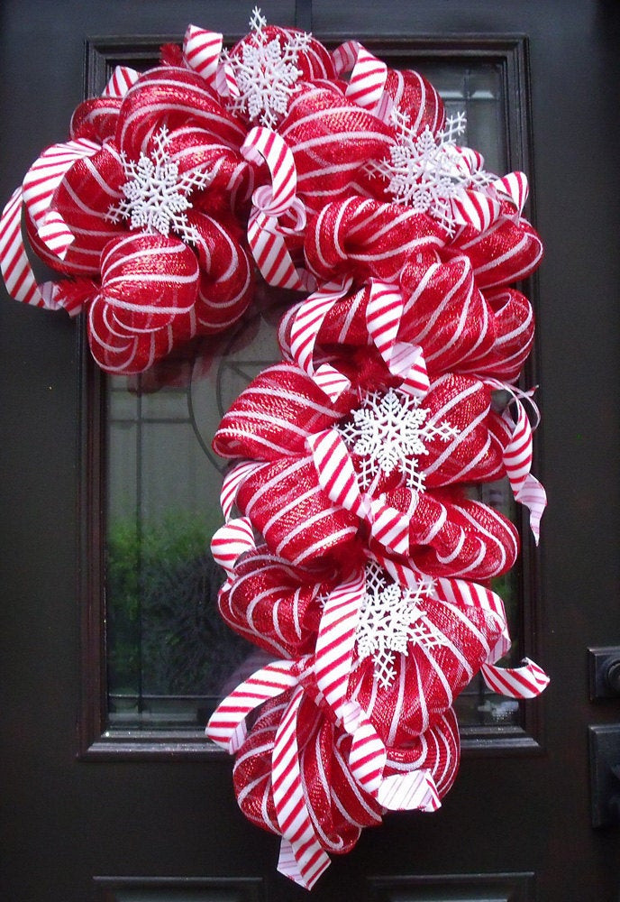 Candy Cane Christmas Wreath
 Deco Mesh Candy Cane Wreath Christmas Mesh Wreaths Christmas