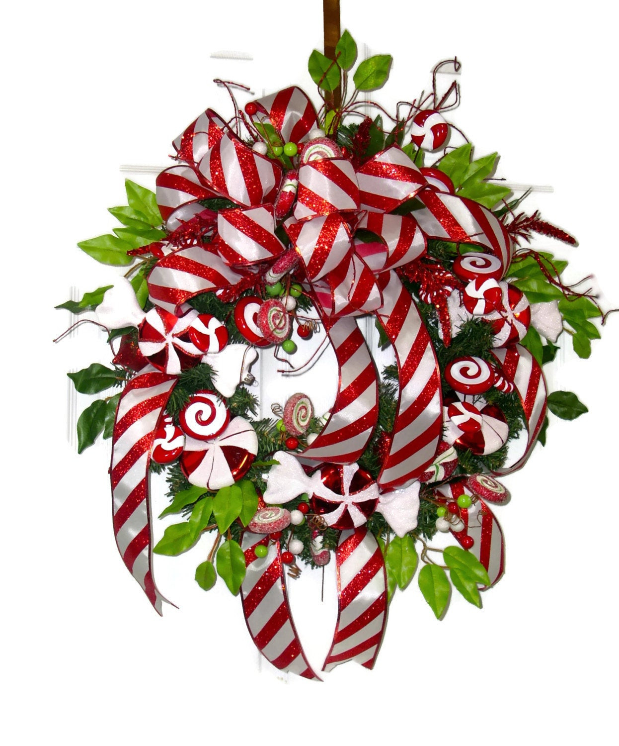 Candy Cane Christmas Wreath
 Candy Cane Christmas Wreath Red and White Christmas Wreath