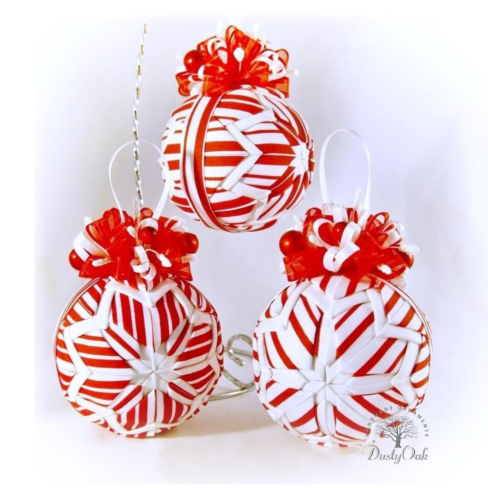 Candy Christmas Ornaments
 candy cane stripes peppermint Christmas ornaments by DustyOak