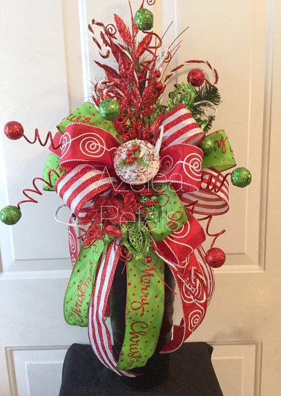 Candy Christmas Tree Topper
 Christmas Tree Topper Candy Cane and Lime Green by