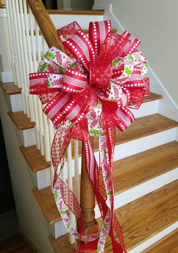 Candy Christmas Tree Topper
 SALEChristmas Candy Tree Topper Bow Christmas Tree