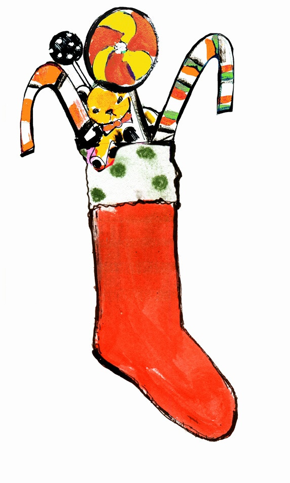 Candy Filled Christmas Stockings
 Christmas stocking filled with teddy bear and candy canes