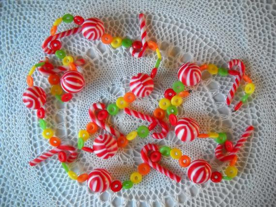 Candy Garland For Christmas Tree
 Vintage Plastic Candy Garland Christmas Tree Decor