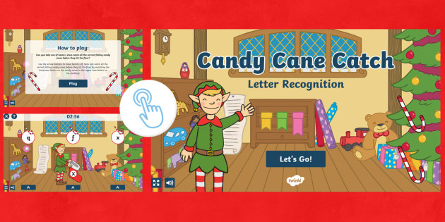 Catch The Candy Christmas
 Candy Cane Catch Letter Recognition Game Christmas