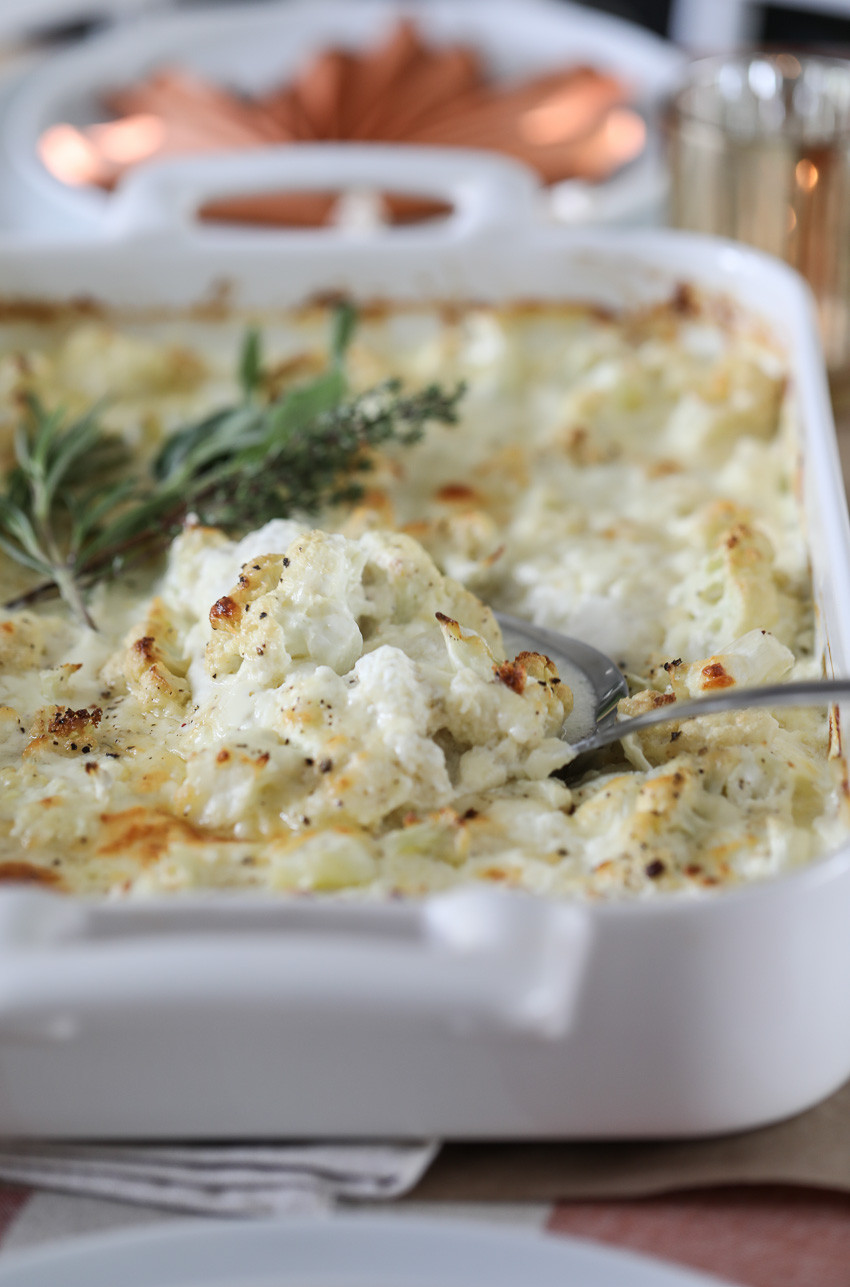 Cauliflower Thanksgiving Side Dishes
 Cheesy Cauliflower Gratin delicious holiday side dish recipe