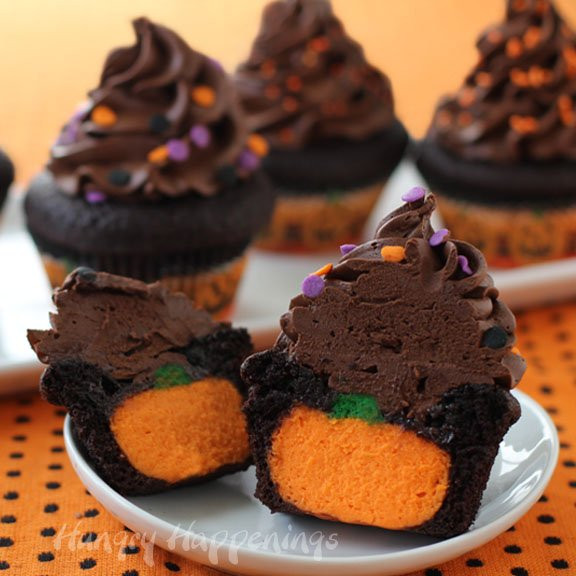 Chocolate Halloween Cupcakes
 Ultimate Cheesecake Stuffed Halloween Cupcakes Hungry