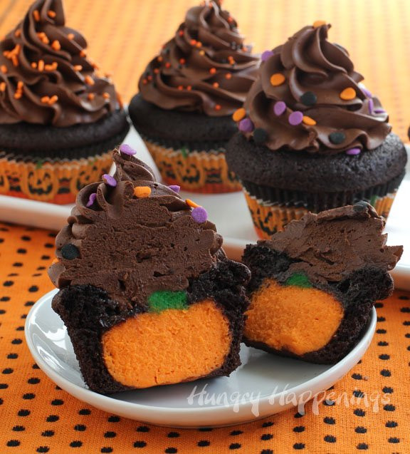 Chocolate Halloween Cupcakes
 Ultimate Cheesecake Stuffed Halloween Cupcakes Hungry