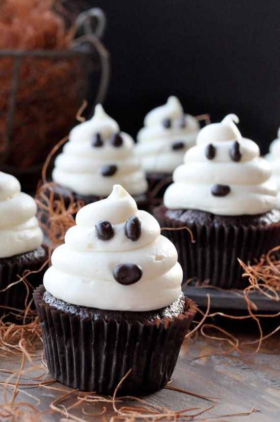 Chocolate Halloween Cupcakes
 Halloween Ghost Chocolate Cupcakes