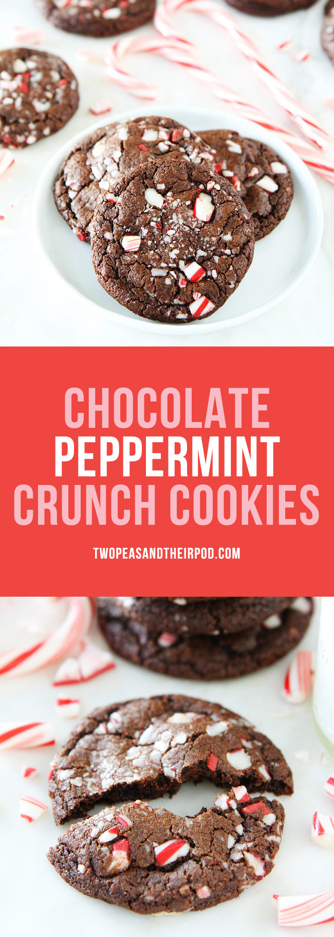 Chocolate Peppermint Christmas Cookies
 Chocolate Peppermint Crunch Cookies