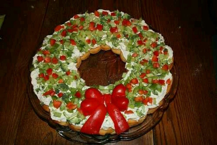 Christmas Appetizers Pinterest
 Appetizer wreath Christmas