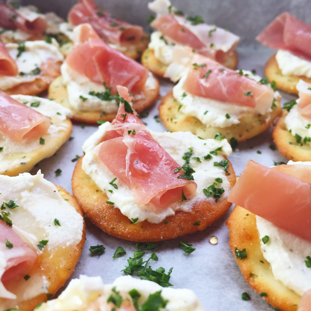 Christmas Appetizers Recipes
 Ricotta and Prosciutto Cracker Appetizer Seasonly Creations