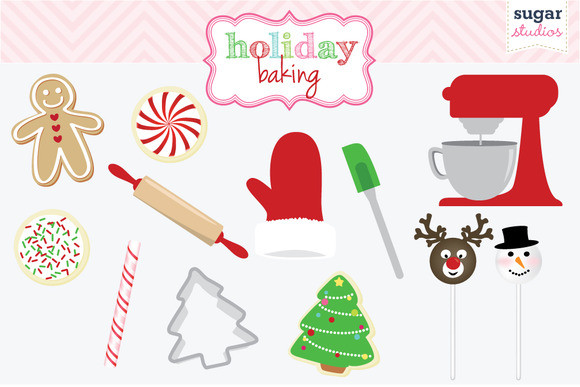 Christmas Baking Clipart
 Holiday Baking Digital Clipart Objects on Creative Market