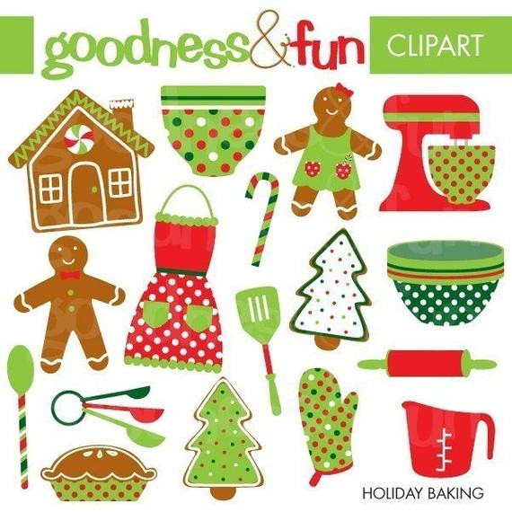 Christmas Baking Clipart
 Buy 2 Get 1 FREE Holiday Baking Clipart Digital Christmas