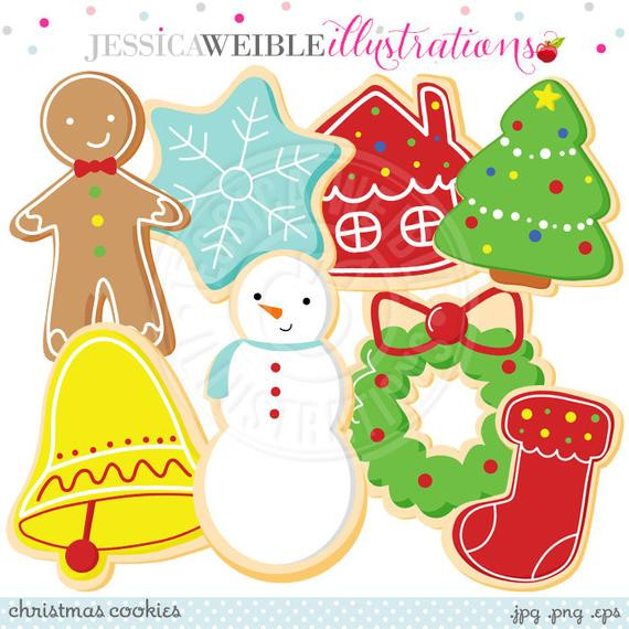 Christmas Baking Clipart
 Christmas Cookies Cute Digital Clipart mercial Use OK