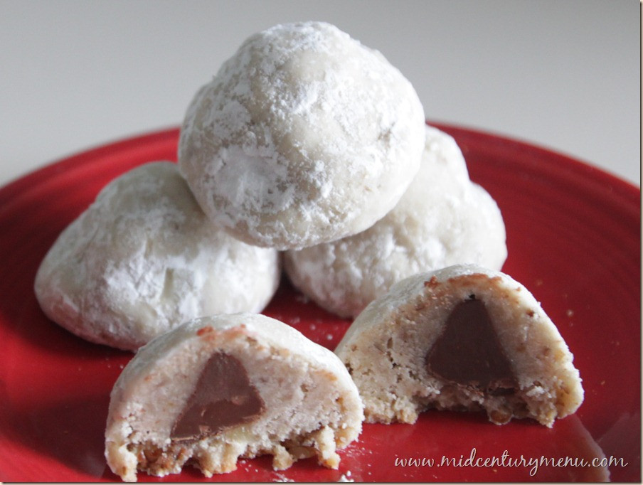 Christmas Ball Cookies
 Chocolate Filled Snowballs – The 10 Days of Vintage