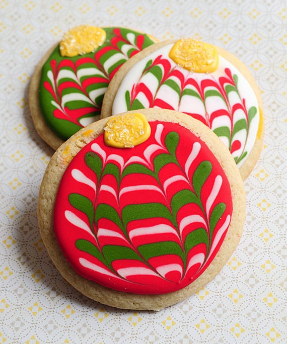 Christmas Ball Cookies
 Christmas Ball Ornament Sugar Cookies by guiltyconfections