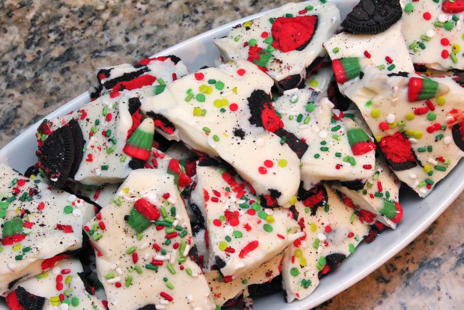 Christmas Bark Candy Recipe
 booturtle s show and tell Christmas Candy Corn and Oreo Bark