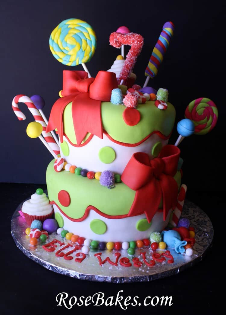 Christmas Birthday Cake
 Holly Jolly Christmas Candy Birthday Cake