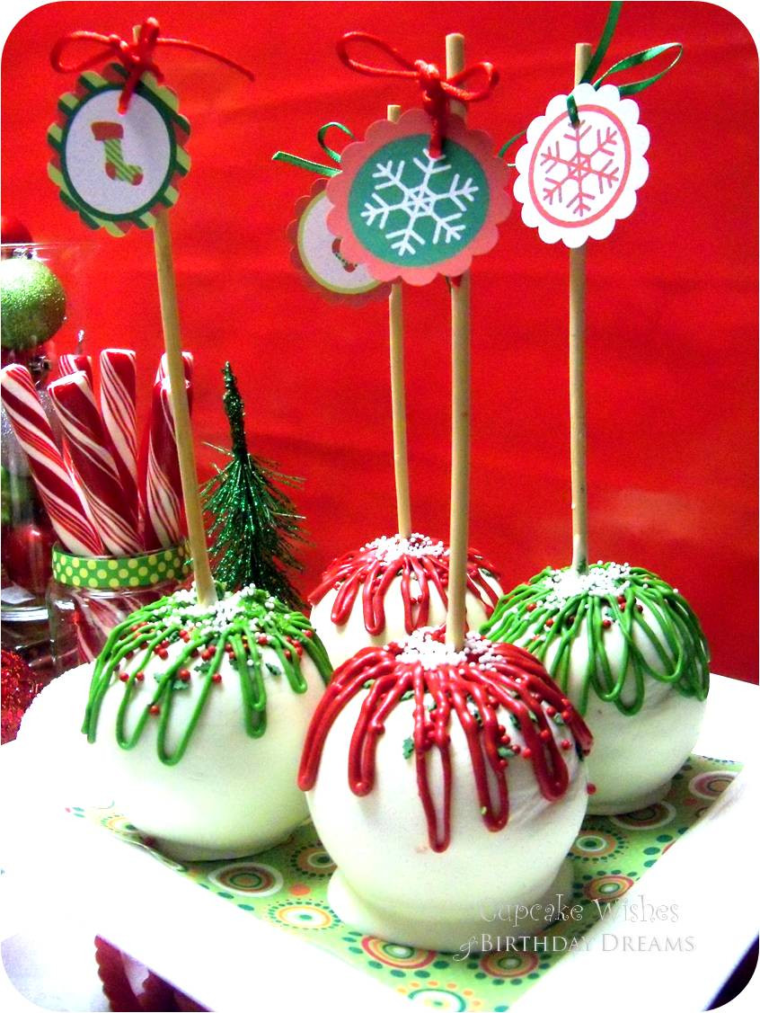 Christmas Candy Apples
 Cupcake Wishes & Birthday Dreams Snowflakes & Stockings