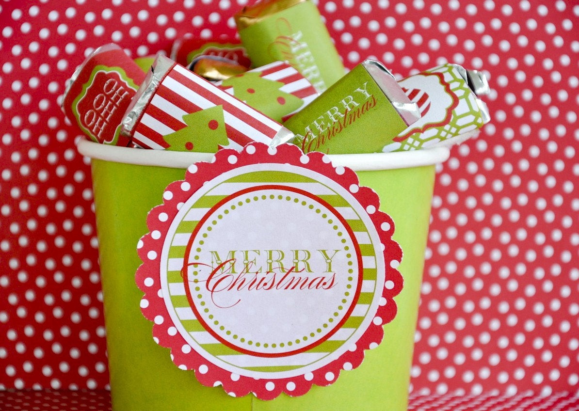 Christmas Candy Bars
 Traditional Christmas PRINTABLE Party Candy Bar Wrappers