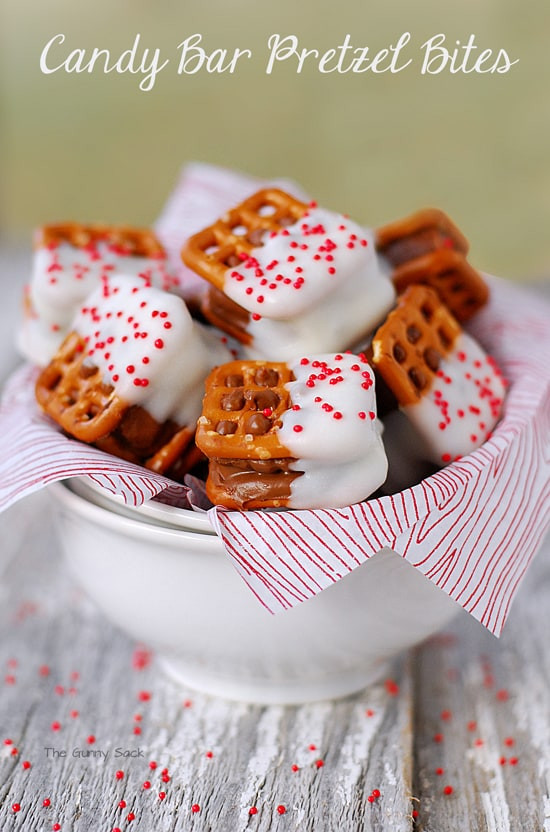 Christmas Candy Bars
 Candy Bar Pretzel Bites