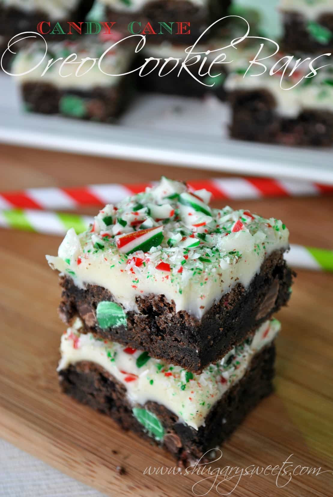 Christmas Candy Bars
 Candy Cane Oreo Cookies Bars Shugary Sweets